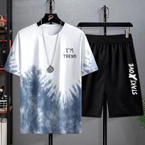 Men's Summer Shorts Set Gym Outfit T-Shirt for Men Student Short Sleeve T-shirt for 3D Printed Men's Top Workout Quick Drying S
