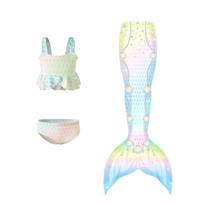 Children's Mermaid Three-Piece Swimsuit Set - Princess Bikini Performance Costume Size 110