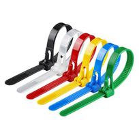 100Pcs Self-Locking Nylon Cable Ties Adjustable Reusable Wire Strap with Buckle Indoor Outdoor Heavy Duty Plastic Zip Tie 20cm