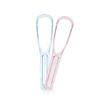 1Pcs Ergonomic Non Slip Tongue Scraper Oral Care Tool Removes Toxin Buildup Improves Taste Tongue Cleaner Scraper rožinė