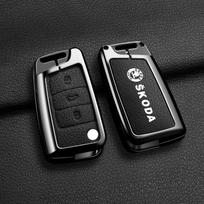 For Skoda Octavia A5 A7 Fabia Superb Kodiaq Karoq  Leather Car Key Case Cover Shell Bag Keychain  Auto Accessories
