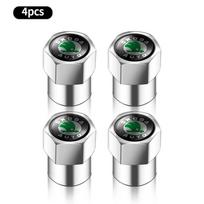 4Pcs Car Goods Dustproof Cap Car Tire Valve Stem Caps Bolt-In For Skoda A7 Fabia Kamiq Karoq Kodiaq Octavia Rapid Scala Superb