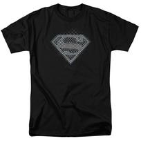 DC Comics - Superman - Checkerboard -  Unisex Short Sleeve Children's T-shirt - Black 140