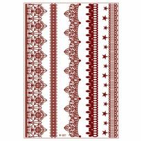 Red Mehndi Stickers Henna Tattoo Stickers Lace Fake Tattoo Wedding Tool Red Henna Tattoo Decals Legs Arm India Flower