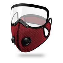 Removable Shield Lens Cycling Protective Mask Breathable Filtration Reusable Design Sports Dustproof Mask Dustproof Warm tamsiai raudona spalva