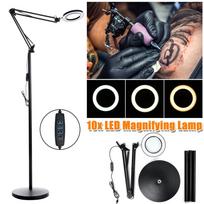 10X Diopter LED Magnifying Floor Stand Lamp Eye Protection Magnifier Glass Ligth Len Facial Light Beauty Salon Nail Tattoo Black/White