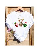 Merry Christmas New Year HolidayFashion Cactus Lovely Style Happy Female Print T Top Wounisex Shirt Clothing T-Shirts Graphic Tee S įvairiaspalvis