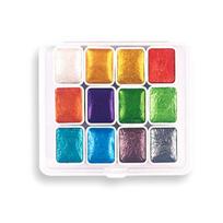 1 dėžutė 1 ml akvarelinių dažų metalo blizgučiai akvarelės pigmento nešiojama ryškių kietų dažų dėžutė menininkams 12 colours