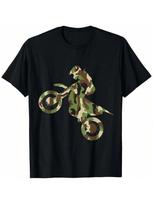 Motocross Dirt Bike Racing Shirt Camo Camouflage T-Shirt Boys T-Shirt S įvairiaspalvis