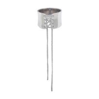 Su Chuang S925 Sterling Silver Adjustable Wide Waist-Cinching Ring for Women - Simple, Fashionable, Heavy Workmanship Open and Adjustable