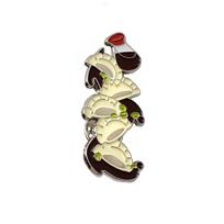 Stylish Multi-Layered Burger Dumpling & Ramen Brooch - Creative Foodie Badge with Vinegar Design