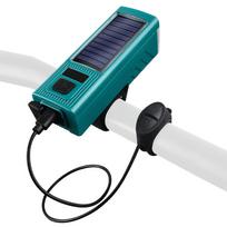 LED dviračio žibintas saulės dviračio priekinis žibintas, atsparus vandeniui dviračių įspėjamoji lemputė, maitinimo blokas su 4 žalia