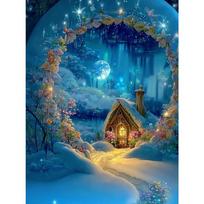 Diamond Painting Full Drill Santa Claus Round Diamond Painting Handmade art Decorative flower Diy Diamond Mosaic Painting Home Decoration Full Round 25X37.5CM