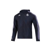 Adidas Logo Print Zip-Up Hooded Jacket Men Outerwear Blue HD1334 S