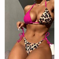Bikini Sexy Suit Leopard Moteriški maudymosi kostiumėliai Paplūdimio apranga S