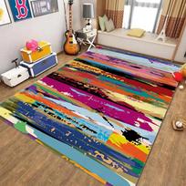 Abstract Colorful Stripe Area Rug Non-slip Washable Flannel Carpet for Home Living Room Kitchen Bedroom Rug Sofa Decor Floor Mat 40X60cm-16x24in
