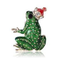 Creative Cartoon Frog Prince Brooch Versatile Cute Personality Animal Badge Corsage