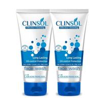 Leeford Clinsol Oil Control Unisex Face Wash Pack Of 2, 100g Each- Helps in Remove Oil and Dirt | Soap Free & Help To Make Acne Free Skin