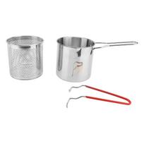 Deep Fryer Pot with Basket 304 Stainless Steel Oil Filter Vessel Cooking Oil Container for Kitchen L