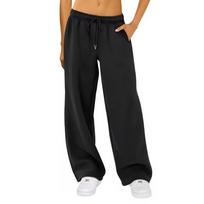 European & American Women's Casual Loose Sports Sweatpants - New 2024 Spring & Autumn Collection XXL juoda