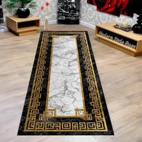 Bėgikas kilimas Juodas Auksinės spalvos Marmuro rašto Durų kilimėlis Įėjimo fojė Lovos šonas Prie sofos Kilimas Namų dekoracija 40X120CM