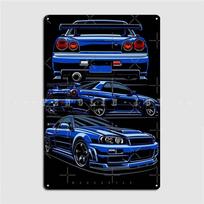 Skyline R34 Gtr Metal Plaque Poster Club Garage Club Personalized Mural Painting Tin Sign Posters 20x30cm