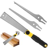 Japanese Hand Saw High Carbon Steel Pull Saw Non-slip Flush Cut Saw with 3 Saw blades Cutting Trimming Tool for Garden Pruning 3PCS