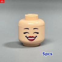 MOC Bricks Hollow Flesh Face Expression Head For 4cm Figure DIY Educational Building Blocks Toys For Children Gifts