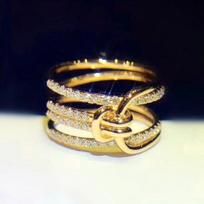 Huitan Latest Cross Gold Color Color Women Rings Luxurious Paved Sparking Cubic Zirconia Bridal Wedding Occasion Bands Gathering Party Event Eye 8