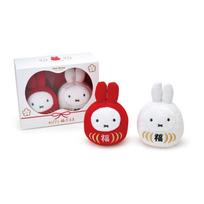 Sekiguchi Dick Bruna Miffy Lucky Daruma Doll Red and White Set Plush Toy
