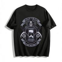 Memento Mori Grim Reaper Graphic Tee Gothic Hourglass Print Top Pure cotton T-shirt XXS