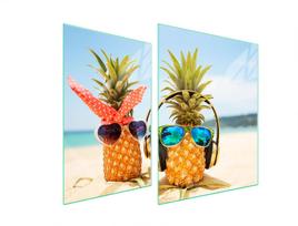 SZKLANA PŁYTA OCHRONNA NA KUCHENKĘ 70x52 ANANAS