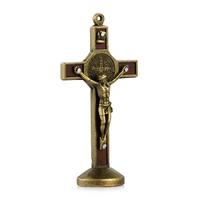 Fashion Car Ornament Metal Wood Jesus Cross Crucifix Auto Interior Dashboard Decoration Christian Jesus Ornaments Accessories