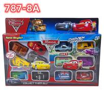 Latest 12pcs Pixar Cars Back Force Lightning Mcqueen Jackson 6cm Storm Mater Model Car Accompanying Playthings Children Birth Date Gifts