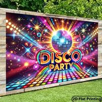 Disco Party Backdrop, 70s 80s Retro Disco Ball Neon Background Banner for Birthday & Themed Parties 47.2x31.5inch/120*80cm