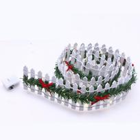 Fashion 90*5cm Garden Fence Micro Landscape Handmade Christmas Elf Fence LED Light Landscape Prop Home balta