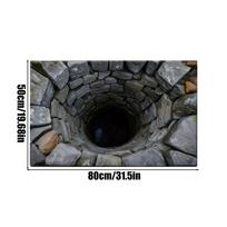 Non-Slip Optical Illusion Rug Welcome Doormat Bottomless Hole Design 3D Visual Illusion Doormat for Home Living Room 50x80cm
