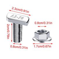 T Nuts And Bolts Hammer Head Sliding Screw T-Slot Bolts Nuts Set Heavy-Duty Hardware Screw For Track System Automotive Roof Rack