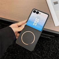 Slim Magnetic Luxury Leather Phone Case for Samsung Galaxy Z Flip 7 FE 6 5 with Magsafe Soft Slim Cover Galaxy Z Flip7