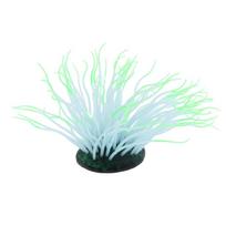 Vivid Silicone Sea Anemone Glowing Artificial Aquarium Decor Coral Ornament for Creative Fish Tank Design žalia