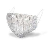 Sparkling Rhinestone Face Mask Fashion Breathable Face Covering Nightclub Music Festival Party Costume Accessories for Women