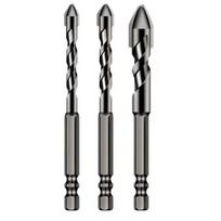 3/4 Pcs Drill Bits Sets Tungsten Steel High Hardness Skewed Head Eccentric Drill Bits Metal Twist Drill Bits for Glass/Tile/Wood