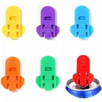 6pcs Can Opener Handheld Plastic Small Sealer for Beer Cola Beverage Cans Simple Rotating Dustproof Cup Lid Sealing Small Tool