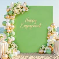 Rectangle Arch Backdrop Cover Spandex Fitted Wedding Arch Covers Stretchy Backdrop for Birthday Party Banquet Baby Shower Decor 3.9x6.6FT(120x200cm) žalia