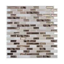 5/10pcs PET 3D Mosaic Tile Self-Adhesive Wall Stickers,  Waterproof High Temperature Resistant  Home Decoration  (as the picture,5pcs)