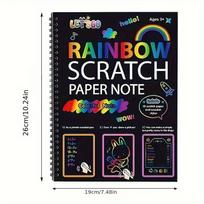 50pcs Magic Scratch Paper 5pcs Bamboo Pens Scratch Rainbow Art Paper Scratch Painting Kit with 5 Wooden Sticks Birthday Gift