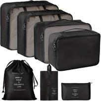 7Pcs Travel Organizer Set Folding Storage Bags Wardrobe Cube Suitcase Packing Luggage for Clothes & Shoes