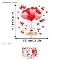 Valentine's Day Sweetheart LOVE Balloon Static Stickers Electrostatic Glass Window Decor for Home Convenience Store