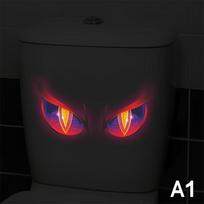 PVC Glowing Demon Eye Toilet Sticker Removable Self-Adhesive Glow-In-The-Dark Wall Sticker Bathroom Decal Home Decor Sticker