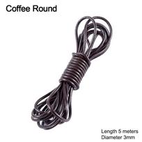 Retro Round Genuine Leather Cord Flat 5Meters Thong Cord Leather Cord DIY Necklace Bracelet